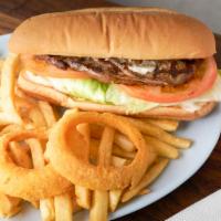 Steak Sandwich Combo · Served with French Fries and a Medium Soft Drink