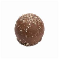 Hazelnut Truffle · Creamy hazelnut flavored milk chocolate center and milk chocolate shell sprinkled with groun...