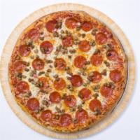 Large Pepperoni Sausage Pizza · (Ten slices) pizza sauce, mozzarella, pepperoni and sausage