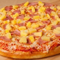 Large Hawaiian Pizza · (Ten slices) pizza sauce, mozzarella, diced ham, and pineapple