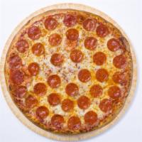 Large Thin Crust Pepperoni Pizza · (Ten slices) pizza sauce, mozzarella, and pepperoni