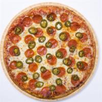 Large Pepperoni Jalapeno Pizza · (Ten slices) pizza sauce, mozzarella, pepperoni, and jalapeno