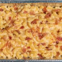 Bacon Mac & Cheese (Family Portion) · Macaroni pasta in a cheesy alfredo sauce with bacon