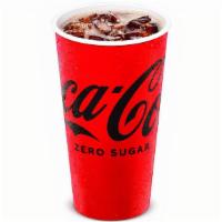 Coca-Cola Zero Sugar  · 16oz cup
Great Coca-Cola taste, zero sugar
Soda. Pop. Soft drink. Sparkling beverage. Whatev...