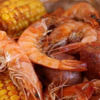 Shrimp · Whole, shell-on, peel-and-eat shrimp. Choice of sauce available in-bag only. Corn, potatoes,...