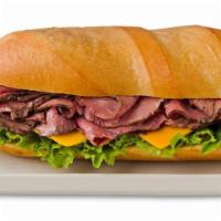 Roast Beef And Cheese  · Roast beef and cheese on a French roll.