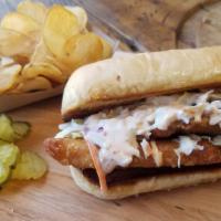 Po' Boy · Fried Pollack Fish strips topped with our house-made slaw and a drizzle of southwest sauce. ...