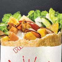 The Aloha · Black Forest Ham, Chicken, Romaine Lettuce, Tomatoes, Cucumbers, Grilled Pineapple, Melted P...