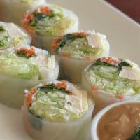 Fresh Rolls  · Fresh rice wrapped rolls with fresh tofu , iceberg lettuces, carrot, cucumber, cilantro serv...