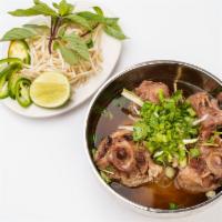 Pho Oxtail · Braised oxtails for 4 hours in beef bone broth, tender and juicy, served with rice noodle