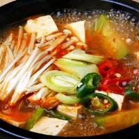 Korean Soy Bean Paste Soup · Soybean paste soup with tofu, vegetables