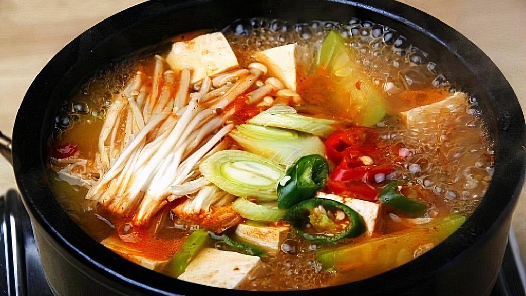 Korean Soy Bean Paste Soup · Soybean paste soup with tofu, vegetables