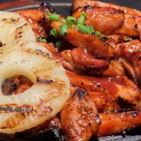 Honey Bbq Grilled Chicken · House marinated Grilled chicken, Sliced Pineapple with Honey bbq sauce