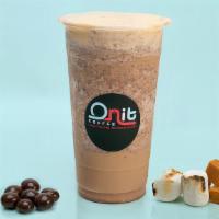 Onit Chip Toasted Marshmallow Salted Caramel Frizz · Toasted marshmallow, salted caramel, espresso, milk, and chocolate covered coffee beans blen...