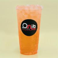 Mango Onit Soda · Mango flavoried carbonated and uncaffeinated soda drink!