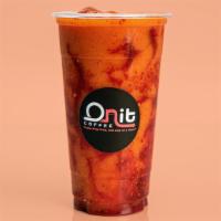 Mangonada  · Blended mango smoothie drizzled with tajin and chamoy