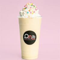 Cupcake Shake  · Cupcake flavor blended into a milkshake topped off with whipped cream and birthday sprinkles