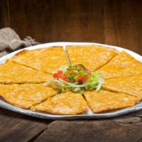 Cheese Crisp · A flour tortilla topped with melted cheese.