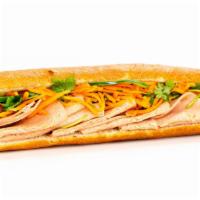Banh Mi Veggie Ham · Great for veggie eaters! 12-inch sandwich with vegetarian ham, mayo, pickled salad, chili an...