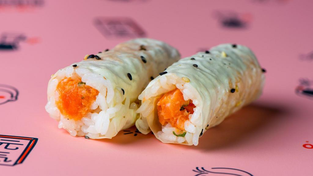 King Salmon & Yuzu Handroll · salmon yuzu mix, sushi rice wrapped in soy paper (2 pc)