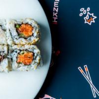 King Salmon & Yuzu Roll · salmon yuzu mix, sushi rice, cucumber, sesame seeds, nori