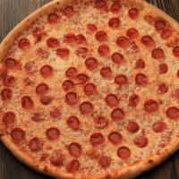 Pepperoni · Flippin' pizza sauce, 100% whole milk mozzarella and pepperoni.