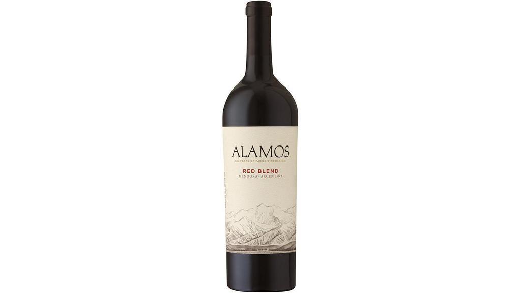 Alamos Red Blend (750 Ml) · Alamos Red Blend is picked at optimum ripeness to preserve its full-flavored, structural balance. Know for rich layers of dark plum fruit sourced from our Malbec variety, juicy black cherries sourced from Bonarda and blackberries sourced from Syrah, Alamos Red Blend offers a luscious-style, full-body wine that is every bit approachable as it is unique.