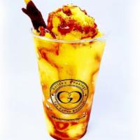 Chamango Slush (Large 24 Oz) · Mango slush with Chamoy, tamarind candy, and mango fruit. Non-dairy.