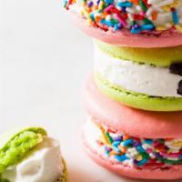 Fruity Pebbles Ice Cream Macaron · Personal size macaron ice cream Fruity Pebbles.