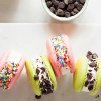 Strawberry Cheesecake Ice Cream · Macarons with strawberry cheesecake  ice cream