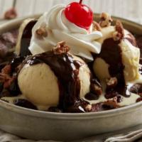 Bj'S Hot Fudge Brownie Pizookie ® · A warm, heavenly moist brownie topped with rich vanilla bean ice cream dripping with velvety...