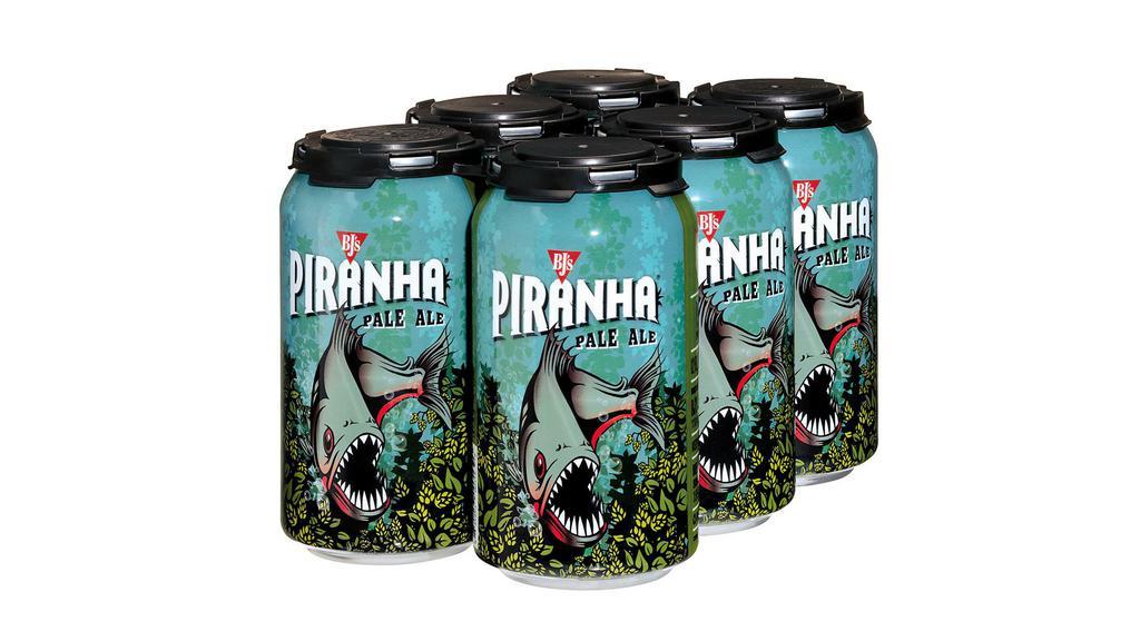 Bj'S Piranha® Pale Ale - 6-Pack · An award winning dry-hopped ale with the snappy flavor and bite of Cascade hops.  Available in a 6-pack (12 oz. cans). A recycling deposit has been added, where applicable.
