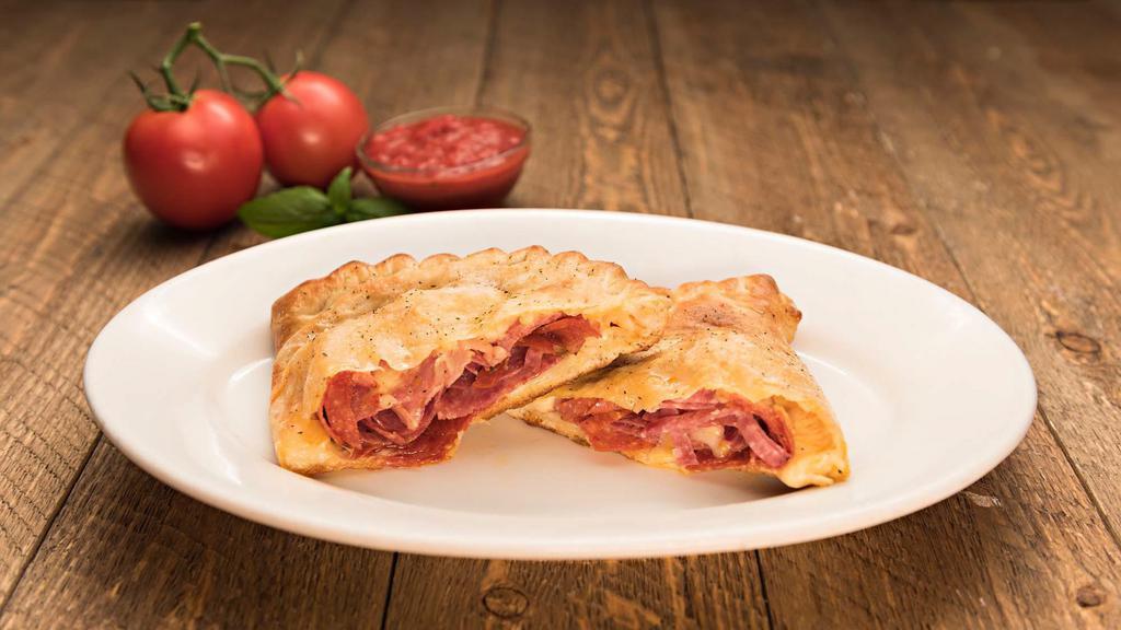 Meat · Quality Canadian bacon, pepperoni, salami smothered in our special blend of cheeses and baked to perfection. 950 calories.