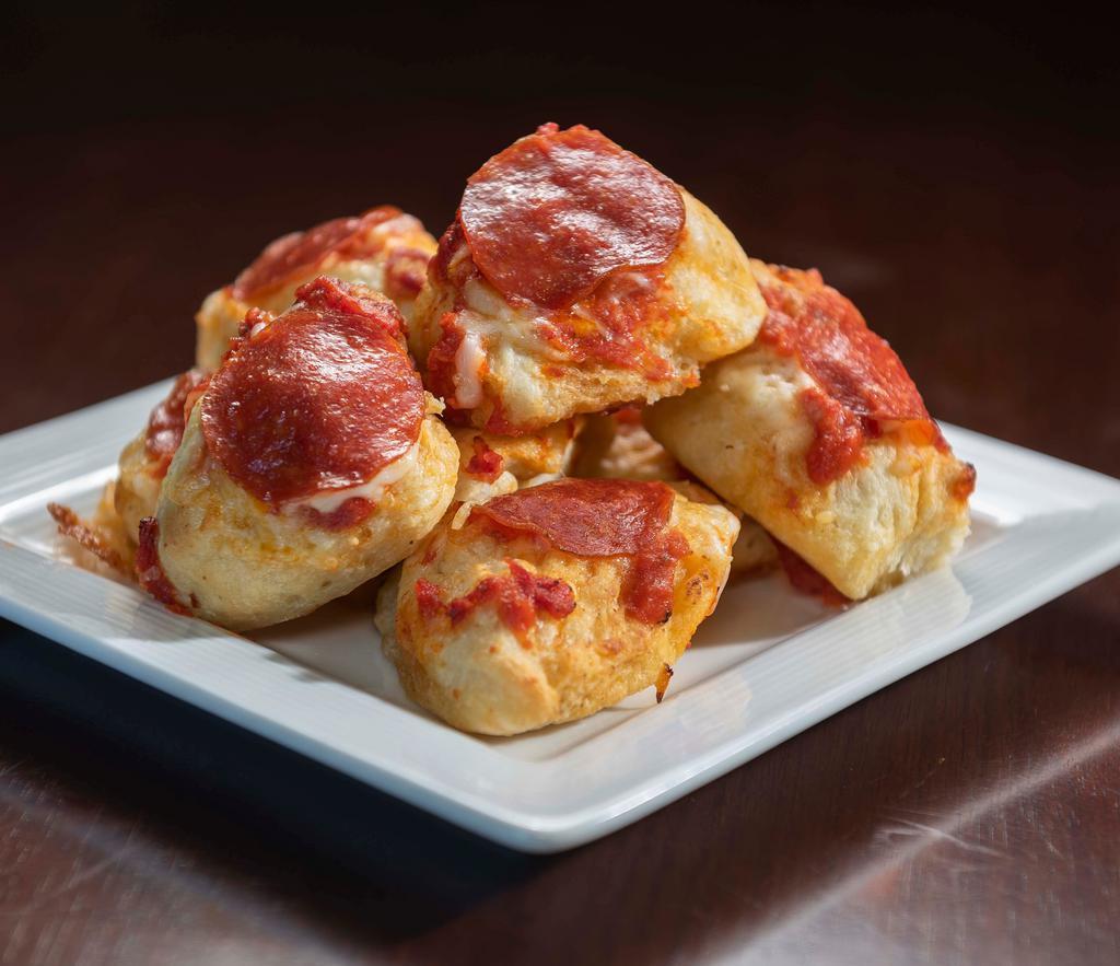 Pizza Bites · Served for four. 270 calories.