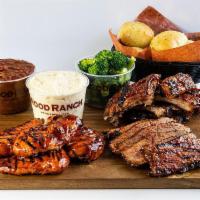 16 Pack · ** Price varies based on selections **. Select 3 BBQ items. Select 6 Signatures sides (1-qua...