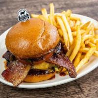 Buckeye Burger · Certified Angus Beef® ground chuck, topped with our Signature BBQ sauce, applewood-smoked ba...