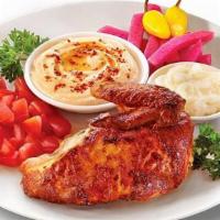 Quarter White Plate · Quarter White (Breast and Wing) portion of our delectably savory Rotisserie Chicken. Served ...