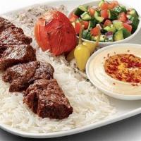 Shish Kabob Plate · Your choice of 1 or 2 skewers of U.S.D.A. Choice steak seasoned with traditional herbs and s...