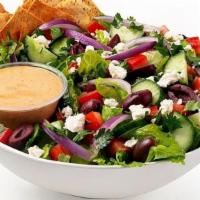 Salad - No Protein · salad base: lettuce, cucumber, red onion, kalmata olives, cilantro, parsley, feta cheese, pi...