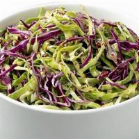 Cabbage Salad · Fresh and crisp red and green cabbage, mint and garlic, tossed with zesty lemon juice and ol...