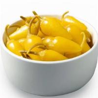 Yellow Chilies · This pickled form of cascabella pepper features a flavor that is both spicy and zesty.