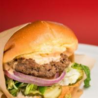 Original Burger · Original Burger includes: 

100% fresh ground beef patty
red onions, 
lettuce,
tomato, 
pick...