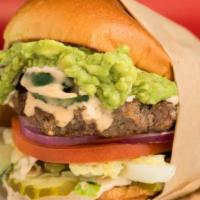 El Caliente · El Caliente Burger includes: 

100% fresh ground beef patty
Grilled Jalapenos
Fresh Guacamol...