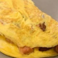 Sausage Omelet · Sausage & Cheese Omelet includes: 

Sausage, 
CA Fresh Eggs
Shredded Monterey Jack and Chedd...