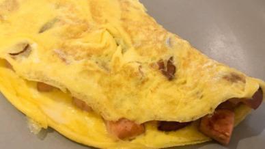 Sausage Omelet · Sausage & Cheese Omelet includes: 

Sausage, 
CA Fresh Eggs
Shredded Monterey Jack and Cheddar  Cheese

Crispy Hashbrowns
You choice of 2 slices of Toast. White, Wheat or Sourdough.