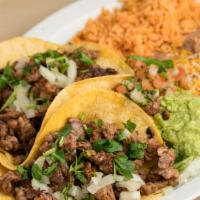 2 Taco Plate · 2 Tacos Plate includes your choice of:

Carne Asada, 
Grilled Chicken, 
Fish,
Beef or Chicke...