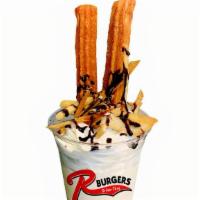 R Churro Sundae · Churro Sundae includes: 
Vanilla Ice Cream
2 Churros 
Sweet Cinnamon/Sugar Chips
Your Choice...