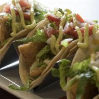 Mazatlan Tacos (3) · Choose from Cod or Shrimp, Grilled or Battered
Served in corn tortillas with melted cheese, ...