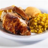 Quarter White Rotisserie Chicken · Small, but mighty tasty. All-natural, never frozen white chicken marinated with the perfect ...