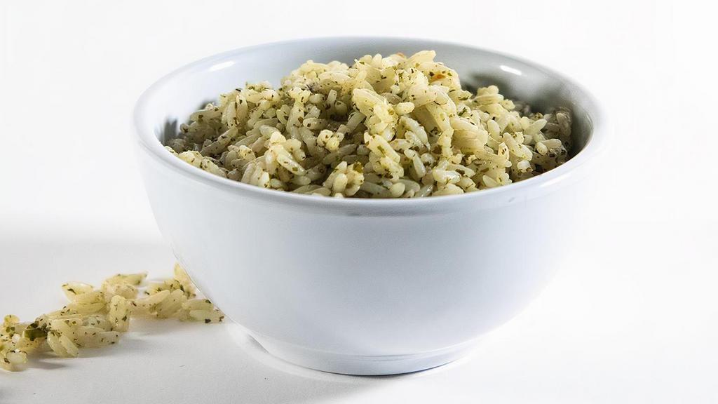 Cilantro Lime Rice · Long grain rice flavored with lime and cilantro.